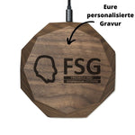 Lade das Bild in den Galerie-Viewer, Wireless Charger QI mit individueller Gravur (ab 5 Produkten) [Walnuss] Holz
