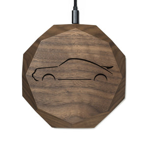 Wireless Charger QI 911 / Elfer Design (Gravur) [Walnuss] Holz